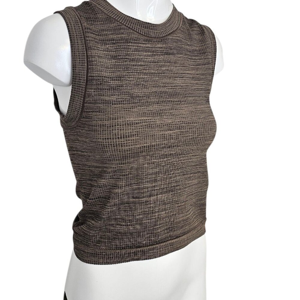Athleta Womens Renew Seamless Muscle Tank, Crew Neck , Brown Multi, Small - Picture 2 of 6